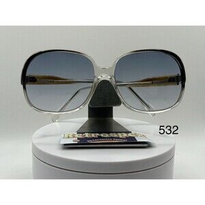Vintage Oversize Sunglasses | NOS | Grey Fade Lens | Grey/Clear Frame 70s-80s